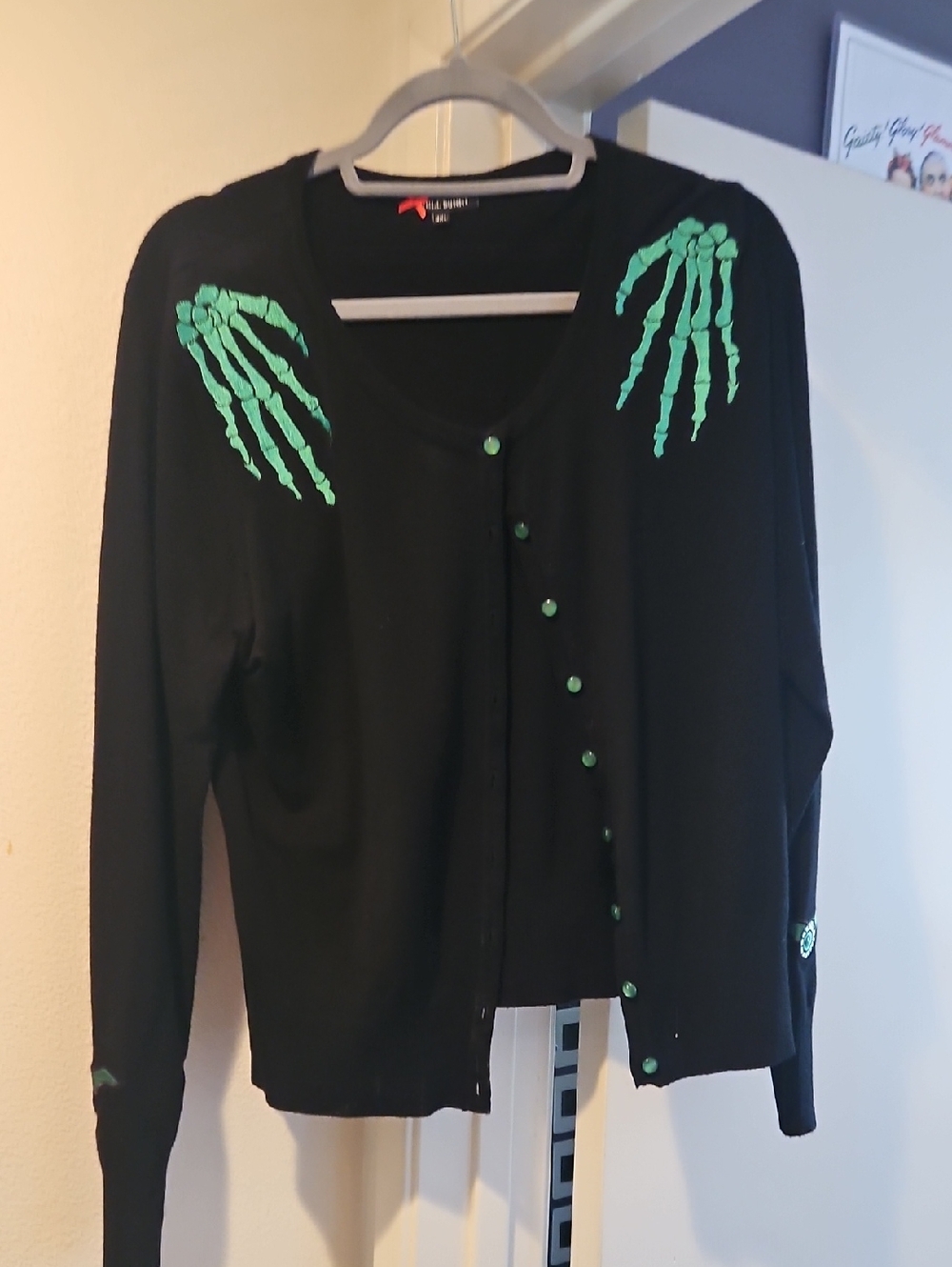 Hellbunny Green Skeleton Hand Sweater 3XL